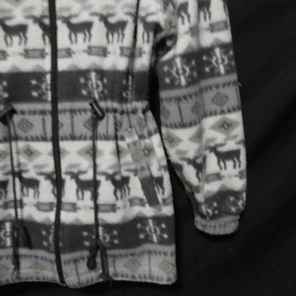 Vintage | CABIN CREEK | medium | Hooded Fleece Anorak Zip-Up Jacket - Picture 9 of 16